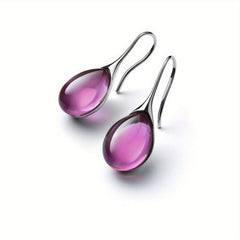 Men's Drop Shape Rhinestone Earrings - Various Colors