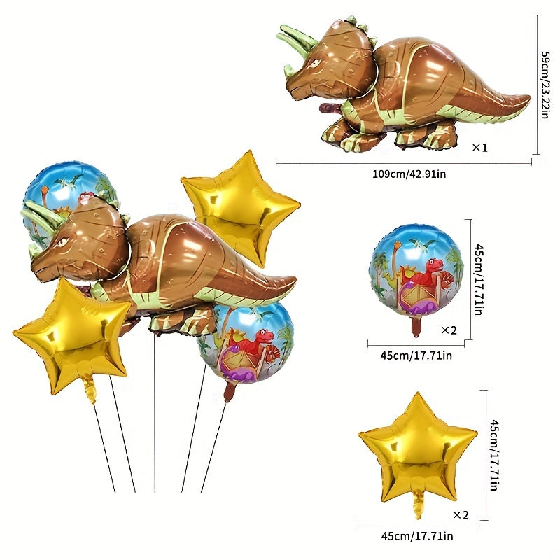 5pcs Dinosaur Set Party Balloons Decoration