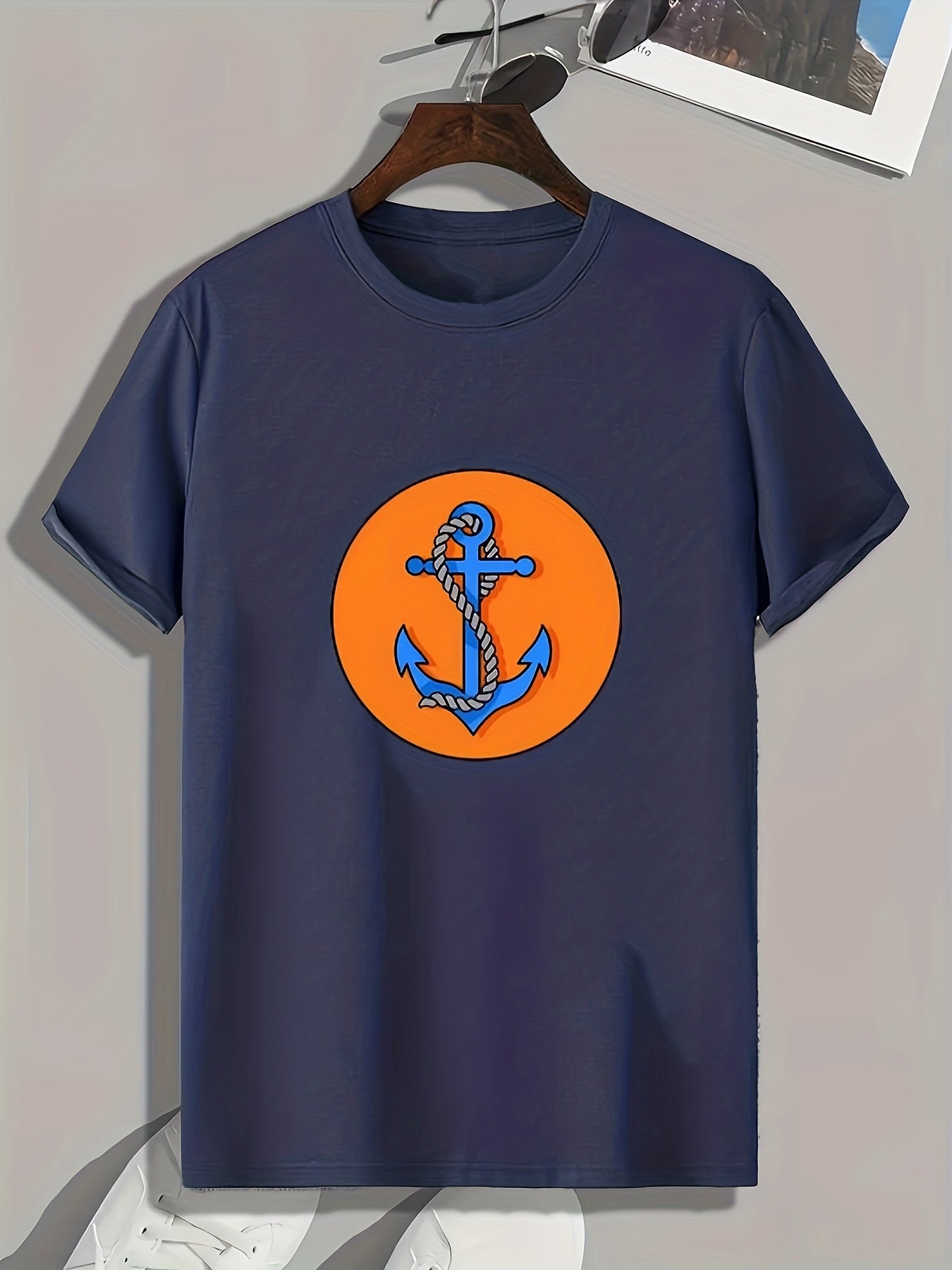 Anchor Print Men's Graphic T shirt Casual Comfy Tees For Summer