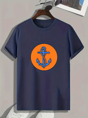 Anchor Print Men's Graphic T shirt Casual Comfy Tees For Summer