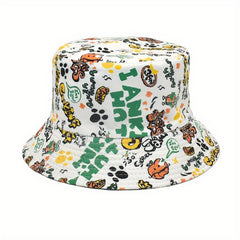 Graffiti Print Bucket Hat Unisex Hip Hop Sunscreen Basin Hat