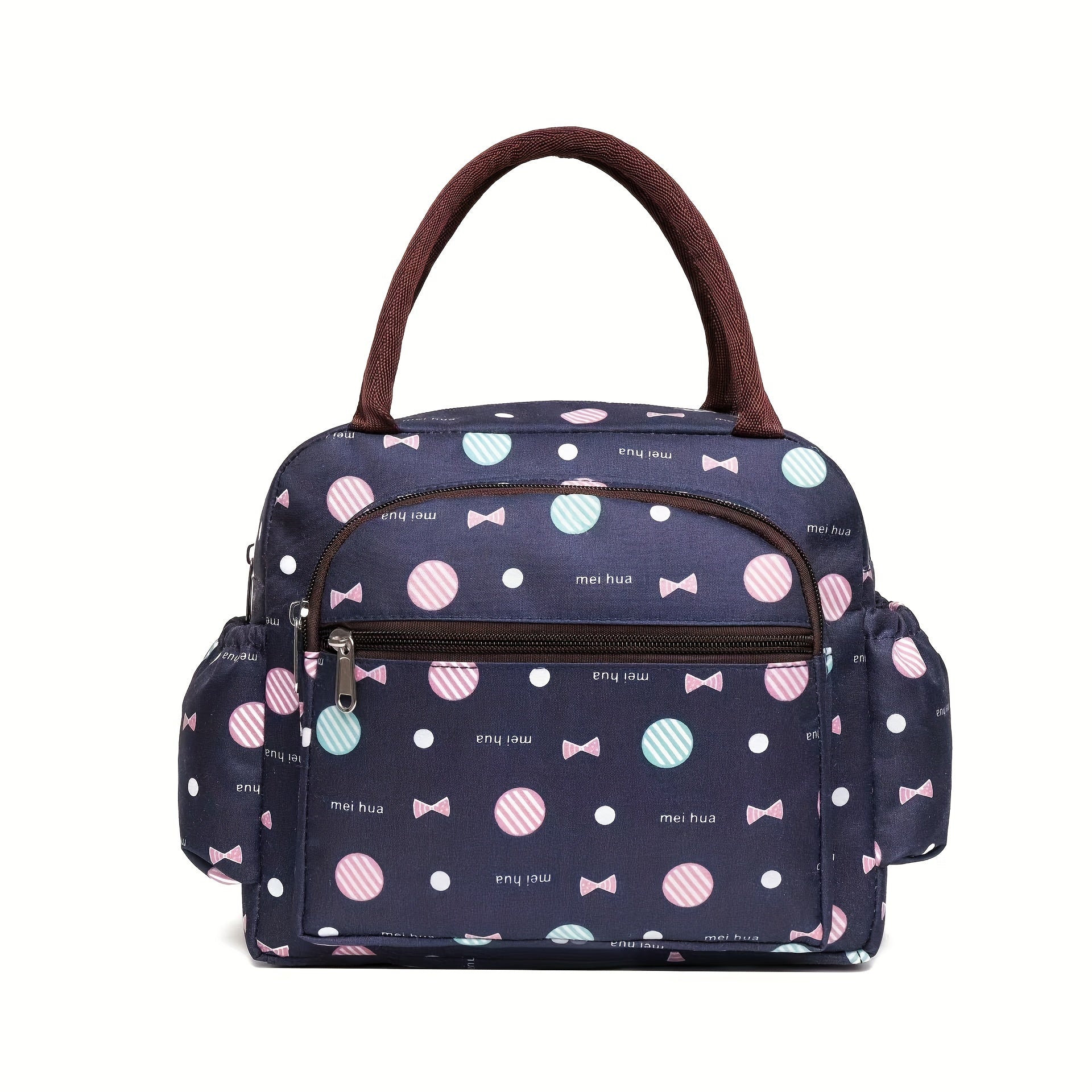 Cartoon Pattern Satchel Bag Zipper Lunch Bag for Work