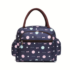 Cartoon Pattern Satchel Bag Zipper Lunch Bag for Work