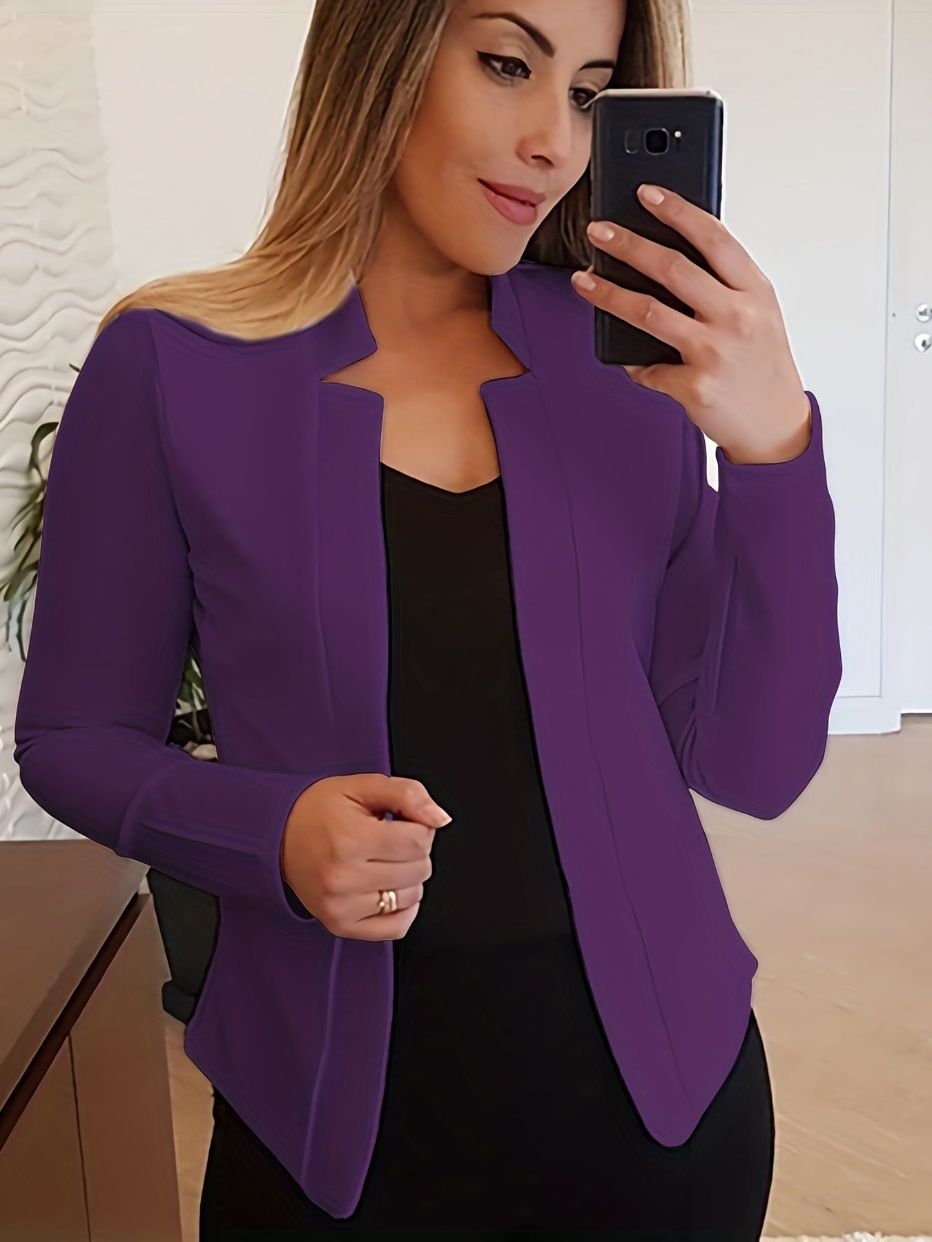 Casual Long Sleeve Blazer for Office & Work
