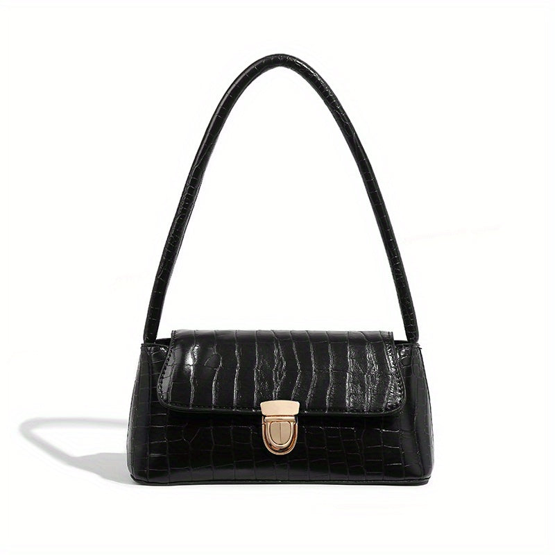 Crocodile Pattern Underarm Bag Vintage PU Shoulder Bag