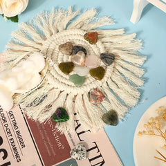 Natural Heart Shaped Crystal Stones 10Pcs Worry Stones Healing Carved Stones