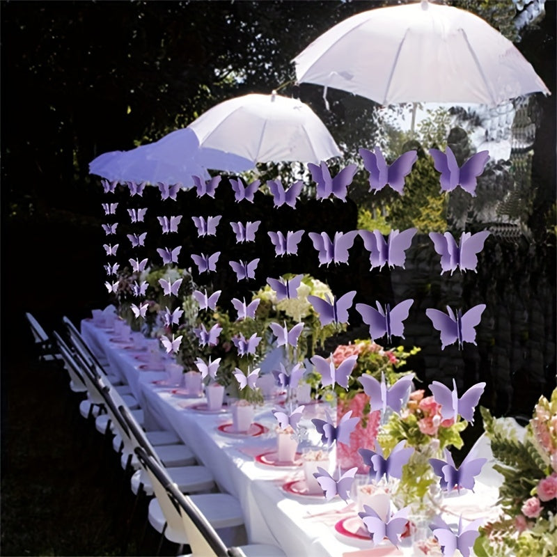 2pcs Light Purple Butterfly Paper Garland for Events