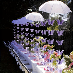 2pcs Light Purple Butterfly Paper Garland for Events