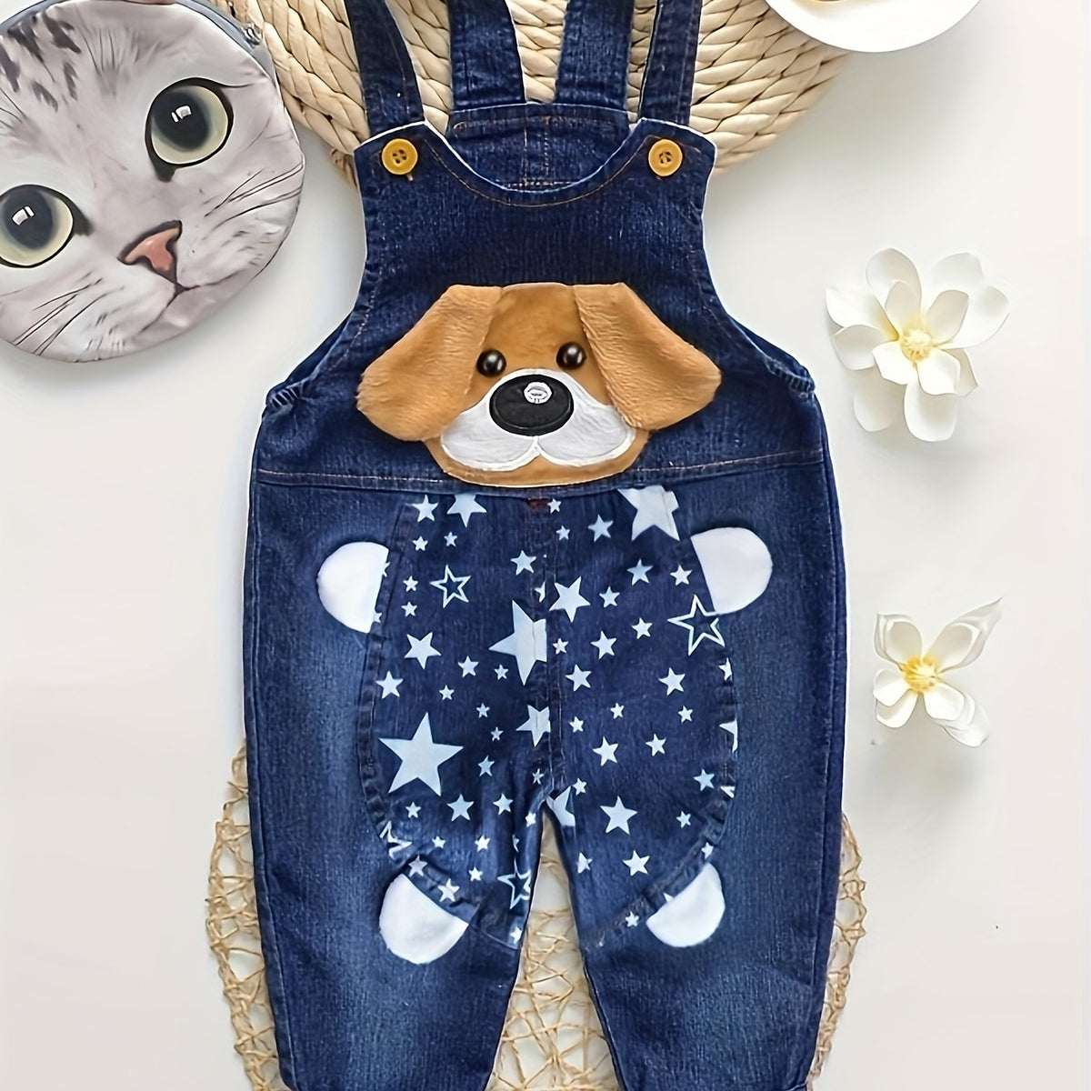 Baby Summer Jean Overalls Toddler Denim 3D Animal Graphic Bib Pants
