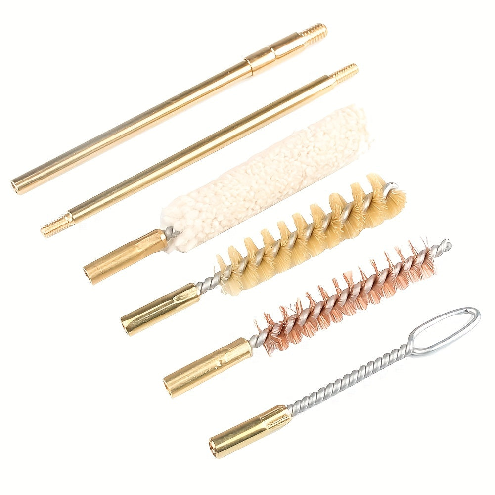 7pcs Tactical Cleaning Kit Cal 38 357 9mm Military Tool Rod Brush Pocket Size