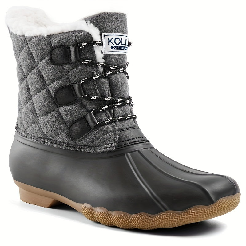 Women Duck Boot Waterproof Shell Fur Lined Winter Snow Boot