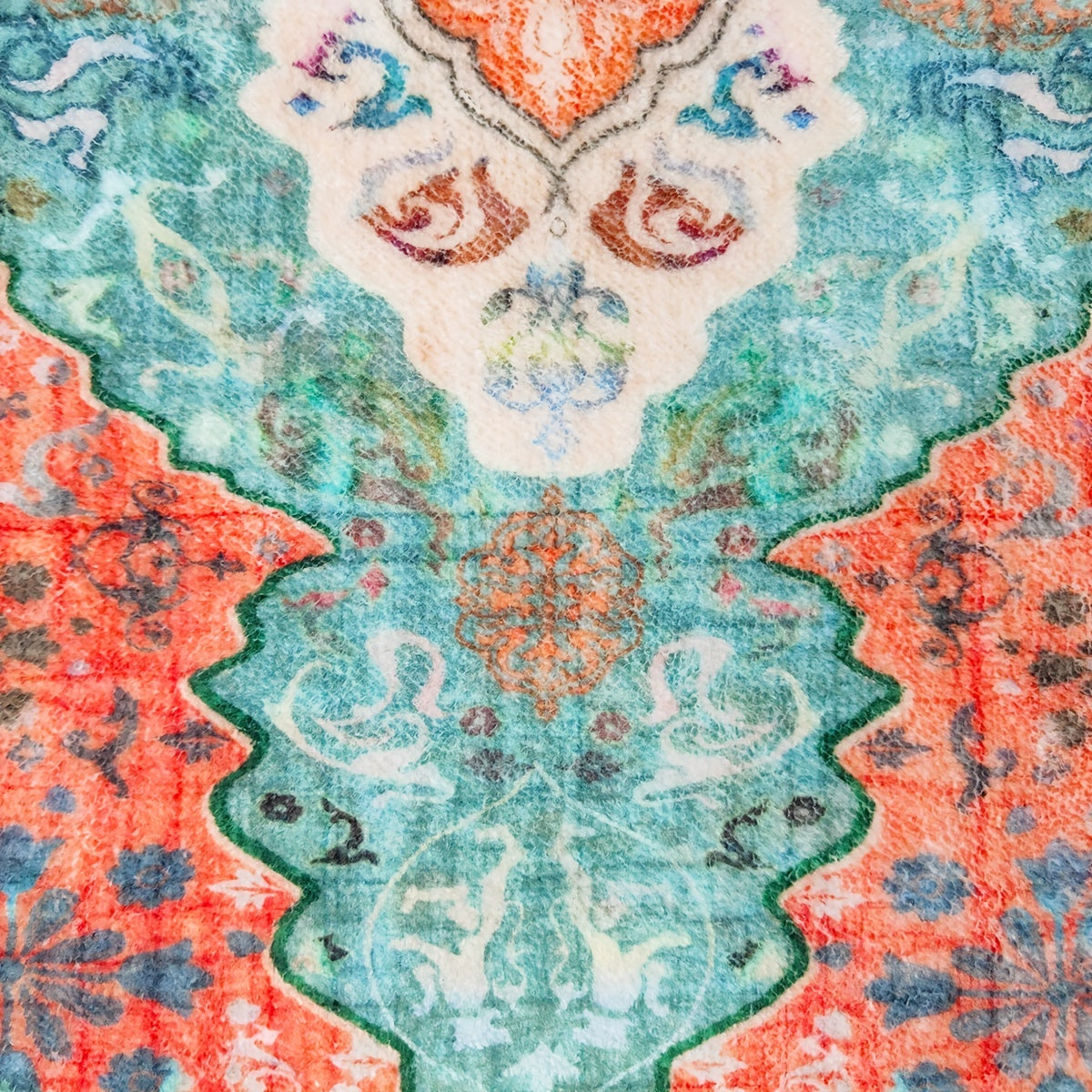 Red Persian Area Rug Retro Cashmere Carpet