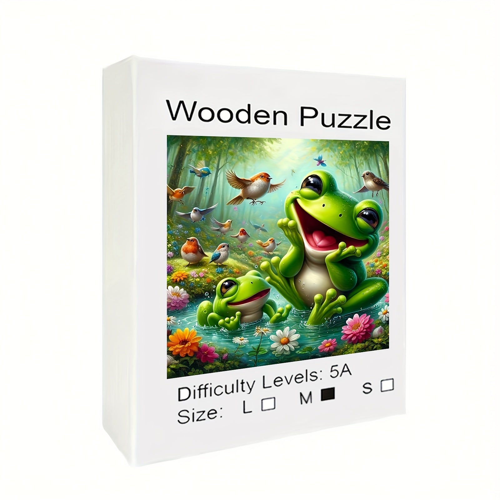 Big Eyed Frog Jigsaw Puzzle Challenging Irregular Wooden Puzzle