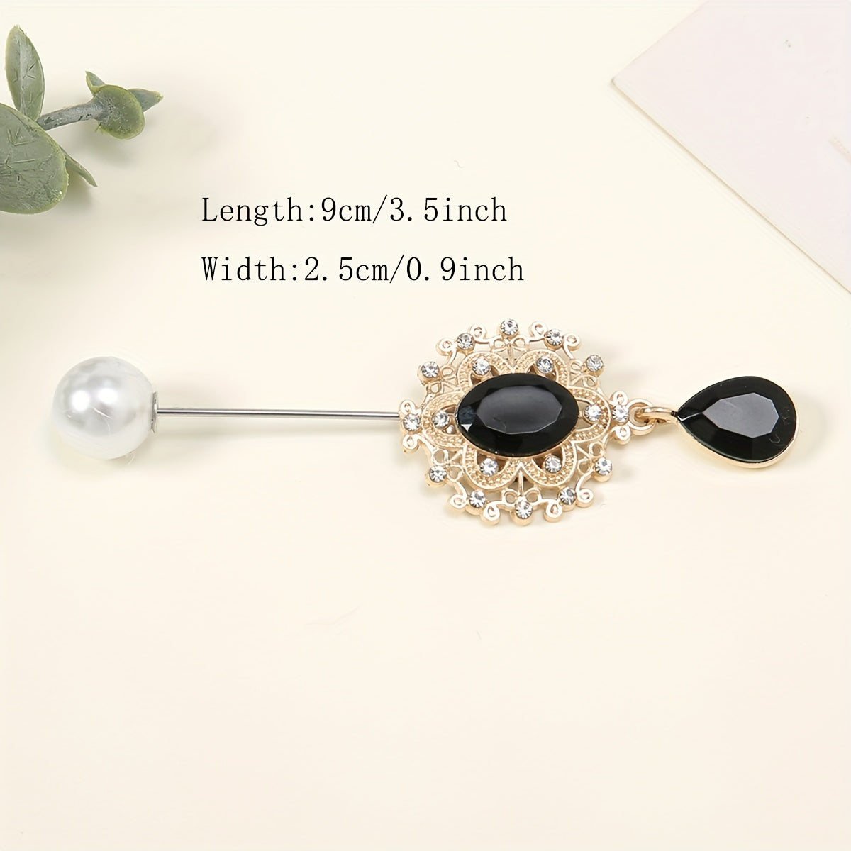 Faux Pearl Rhinestone Pin Brooches for Scarf Dresses