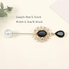 Faux Pearl Rhinestone Pin Brooches for Scarf Dresses