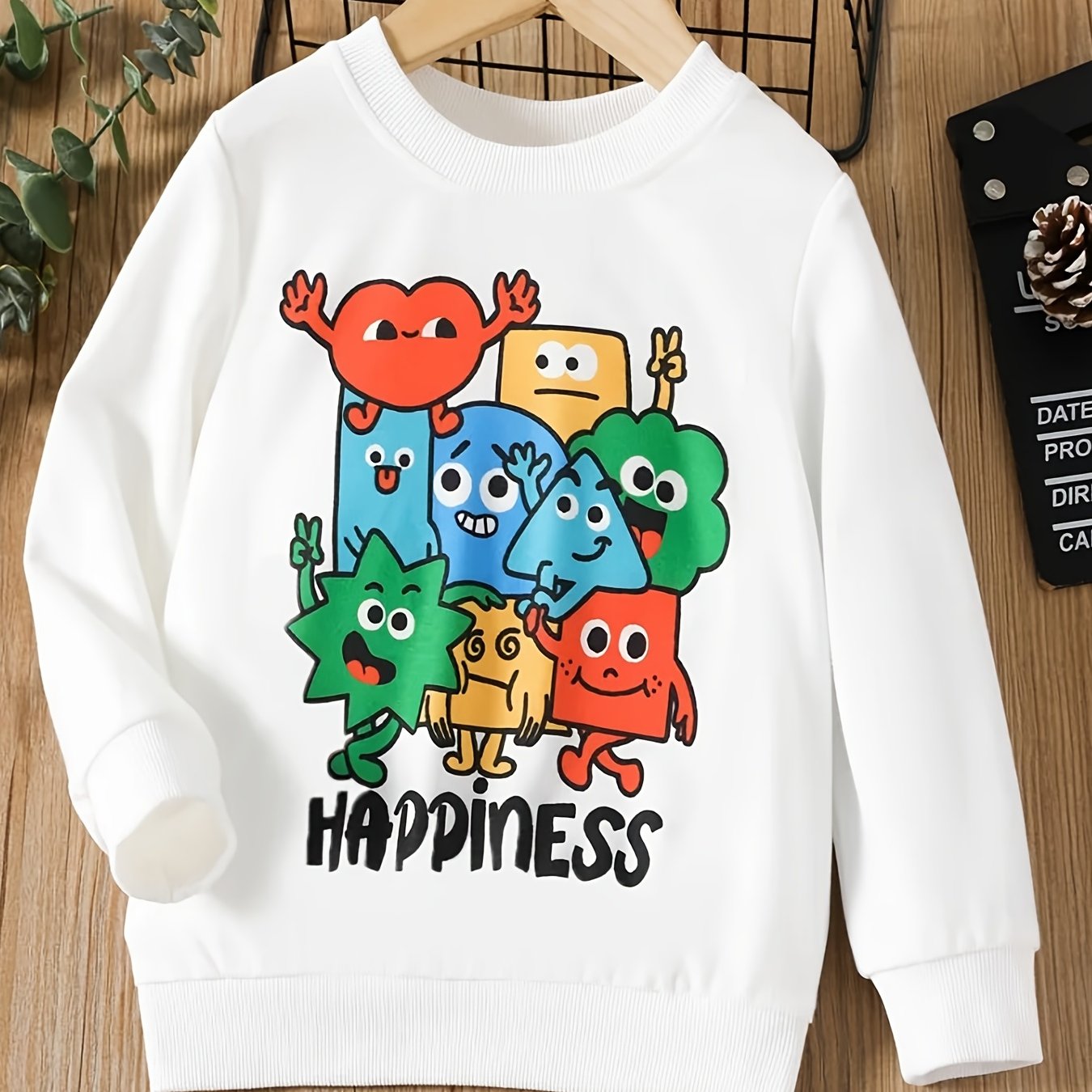 Boys Cartoon Print Pullover Sweatshirt For Autumn