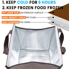 Brown Coffee Cake Insulation Bag Large Capacity Refrigerated Soft Cooler