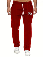 Sundae Letter Print Casual Stretch Graphic Pants Men's Outdoor Wear
