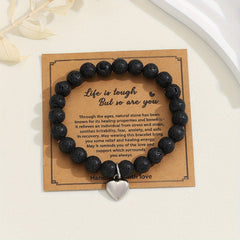 Amethyst Healing Bracelet Love Heart Pendant Energy Healing & Relax Anxiety