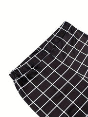  Pants Women's Plus Grid Print High Rise Medium Stretch Skinny Pants