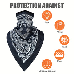 Triangle Outdoor Ice Mask Candy Paisley Print Beanie Hat Turban