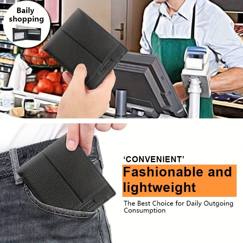 Men's Soft Leather Wallet With Zipper Bifold Card Holder