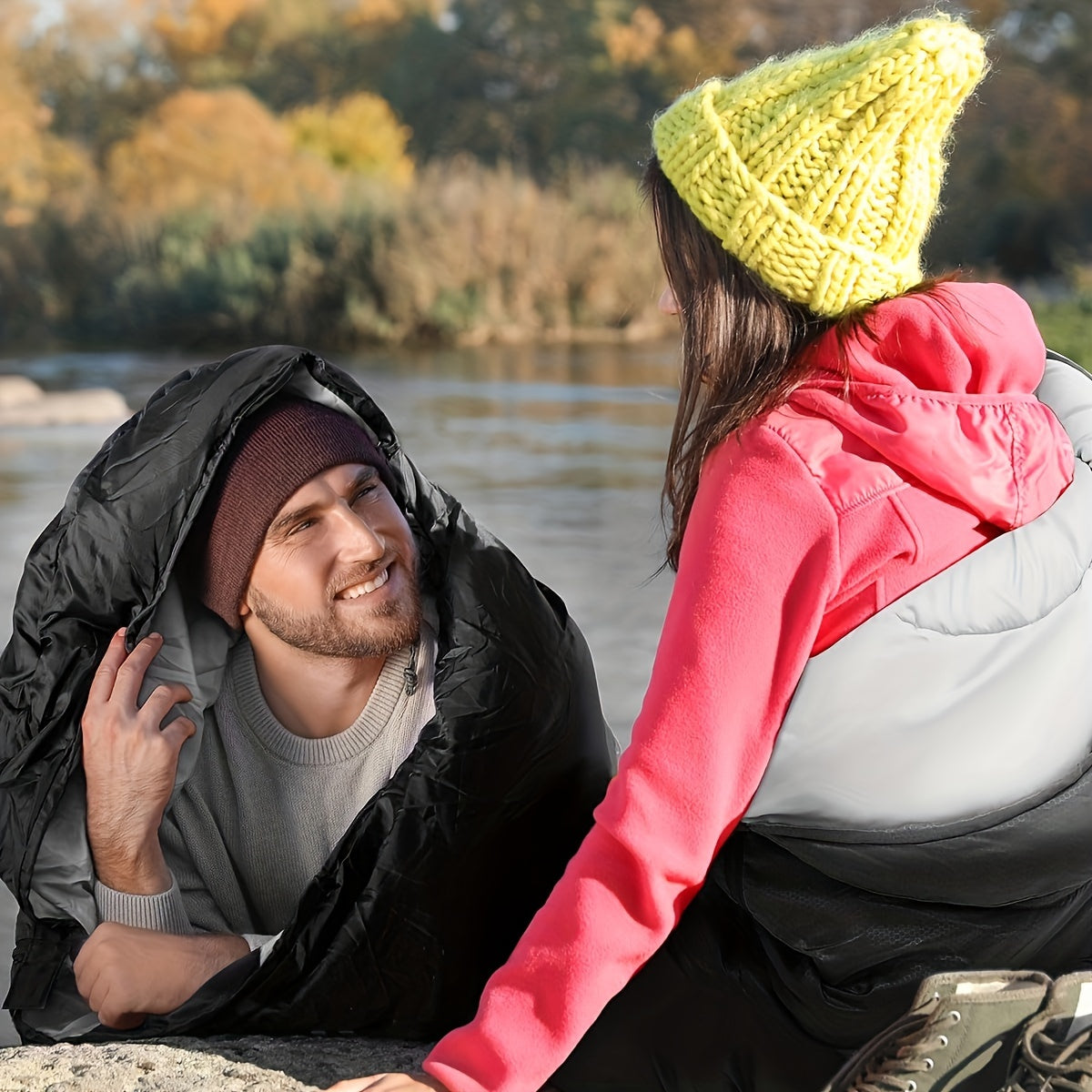 Portable Waterproof Sleeping Bag with Pillow & Accessories