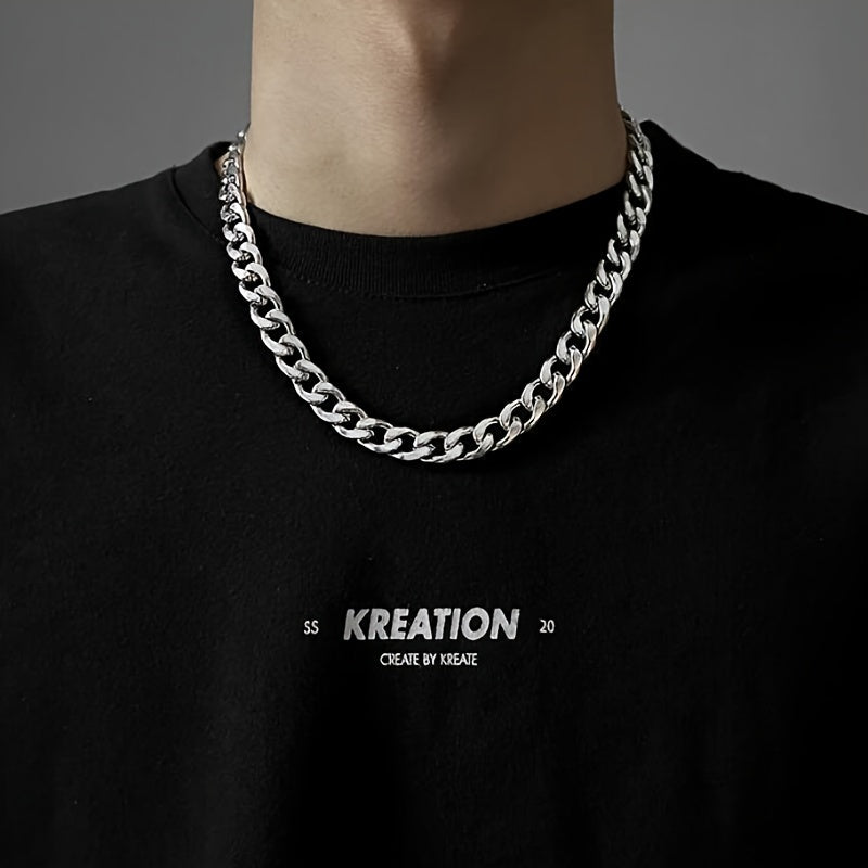 Men's Stainless Steel Cuban Chain Link Necklace Hip Hop Jewelry