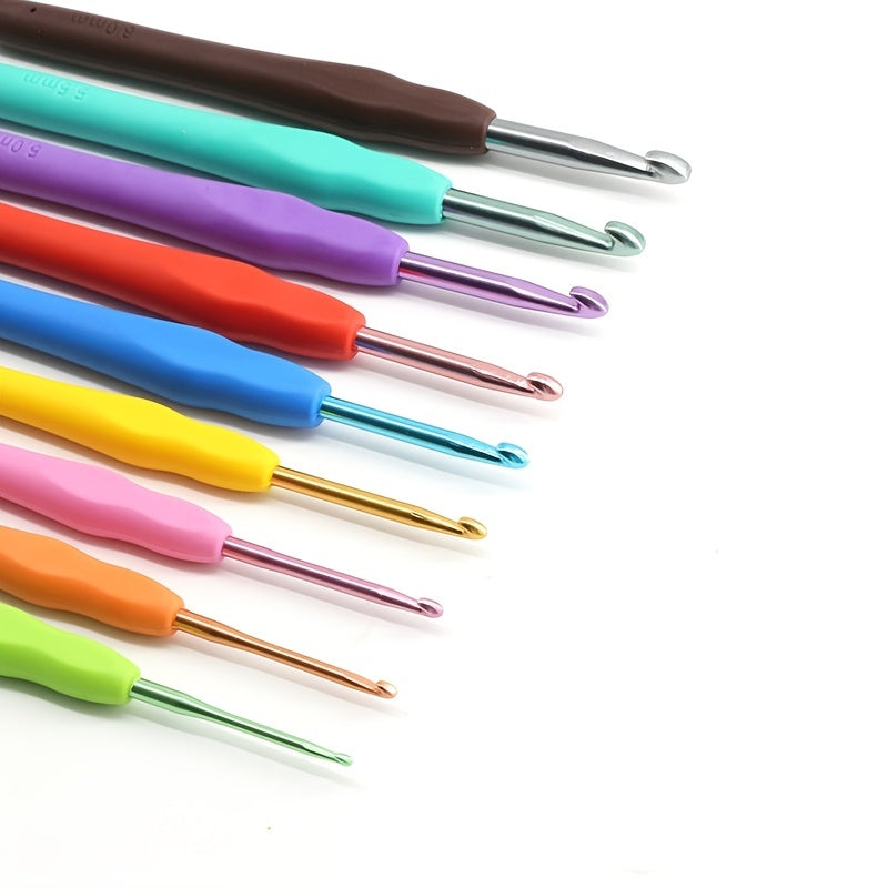 9pcs Colorful Soft Handle Crochet DIY Hand knitting Tools