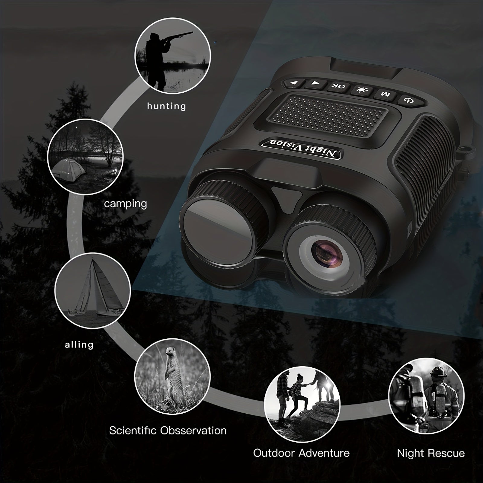 Infrared Night Vision Binoculars USB Rechargeable