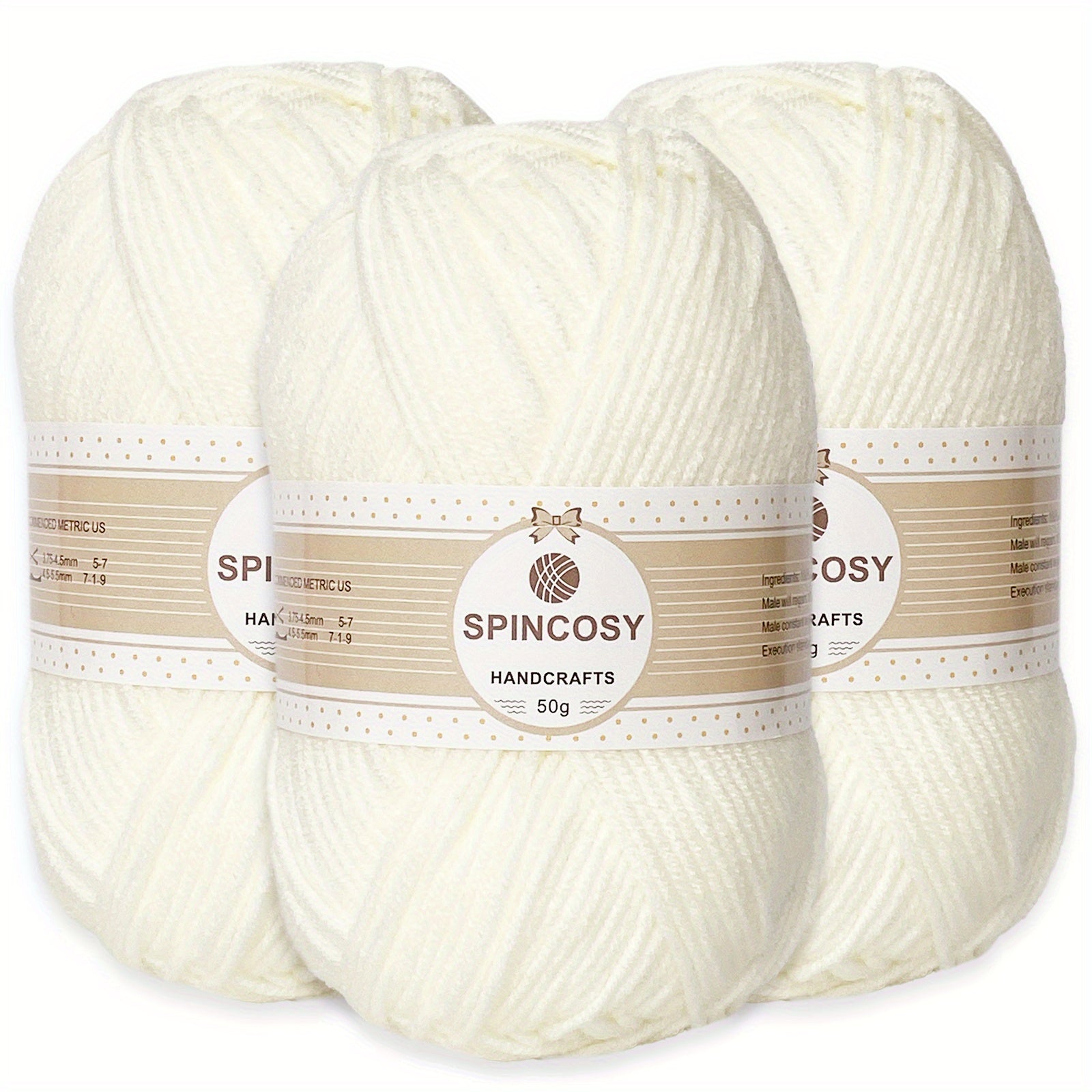 3pcs Yarn Crocheting Knitting 4 Layer Acrylic Yarn 3 Pack 144g