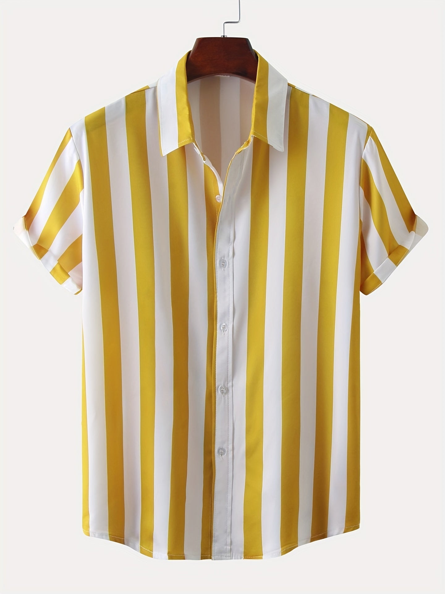 Mens Beach Style Stripe Painting Short Sleeve T-Shirt