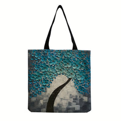 Abstract Pattern Canvas Shoulder Bag Lightweight Shopper Bag
