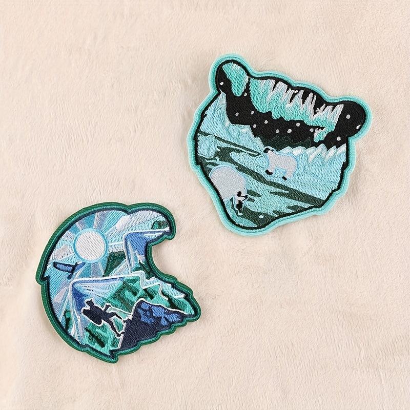 2pcs Boys Hiking Bear DIY Patch Decorative Accessories For Clothes Backpack Hat
