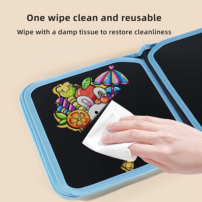 Reusable Lion Chalkboard Drawing Book for Kids Double Sided Doodle & Erasable Fu