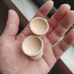 2pcs Mini Wooden Egg Holder Beige Dollhouse Kitchen Decor