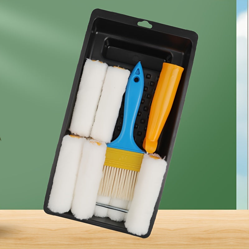 10-Piece Paint Roller Kit for Indoor Use - Frame, Tray, Covers, Brush