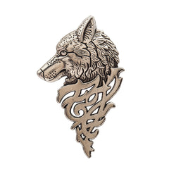 Vintage Men's Suit Collar Pin Wolf Head Brooch