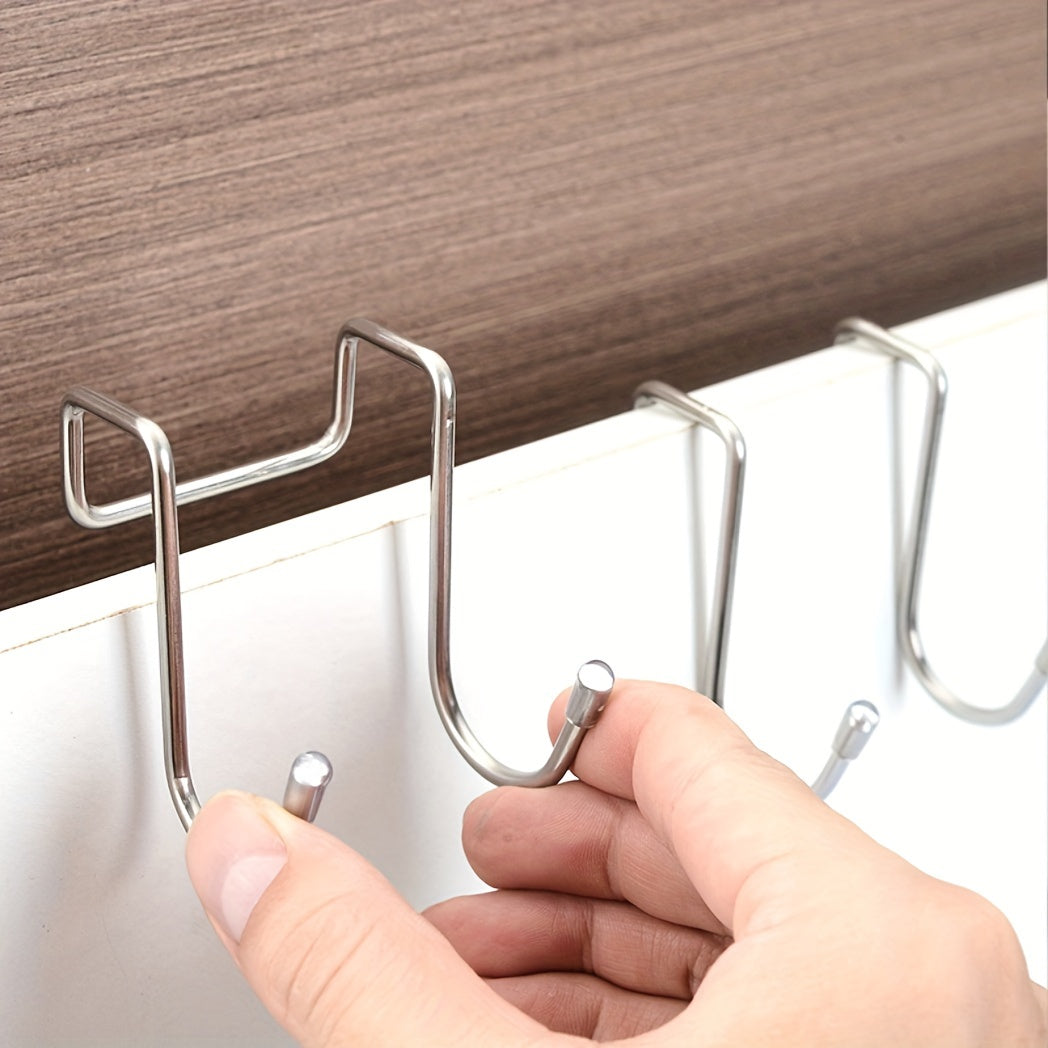 Stainless Steel Double S Hook Holder Heavy Duty Punching Clothes Hanger