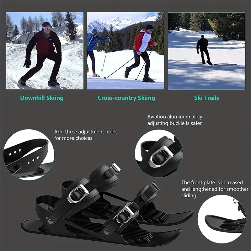 Mini Snow Shoes Mini Short Ski Skates For Snow Snowblades Adjustable Lightweight