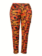  Y2K Cargo Pants Women's Plus Cargo Print High Rise