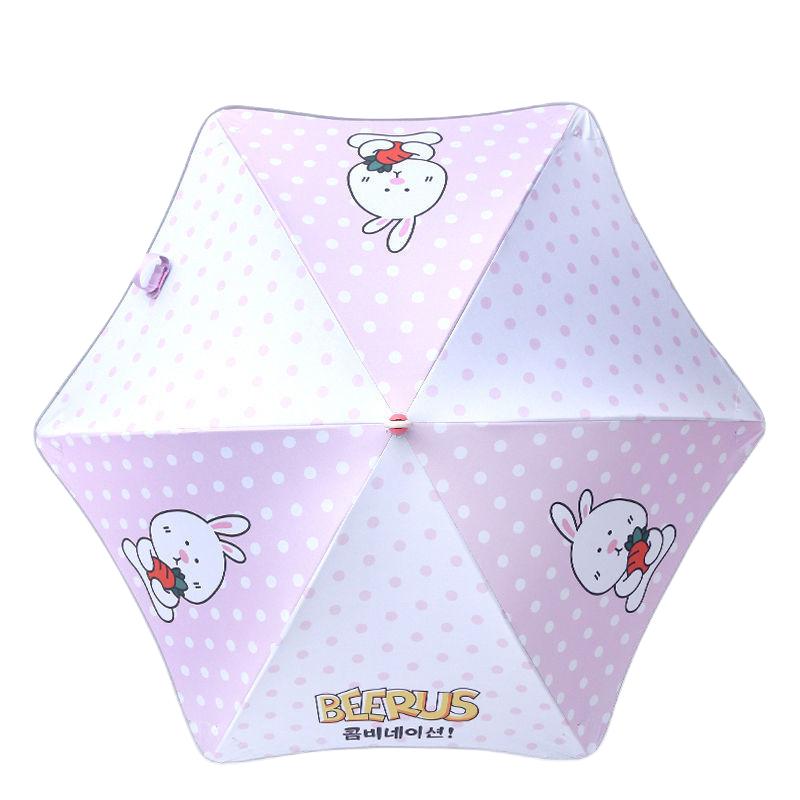 Kids Umbrella Windproof Pulley Vinyl Sunscreen
