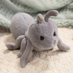 Ant Crawling Animal Plush Toy Durable Soft Realistic Cartoon Grey Brown