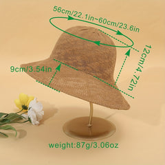 Hollow Crochet Casual Sun Hat Breathable Solid Bucket Hat Lightweight Travel