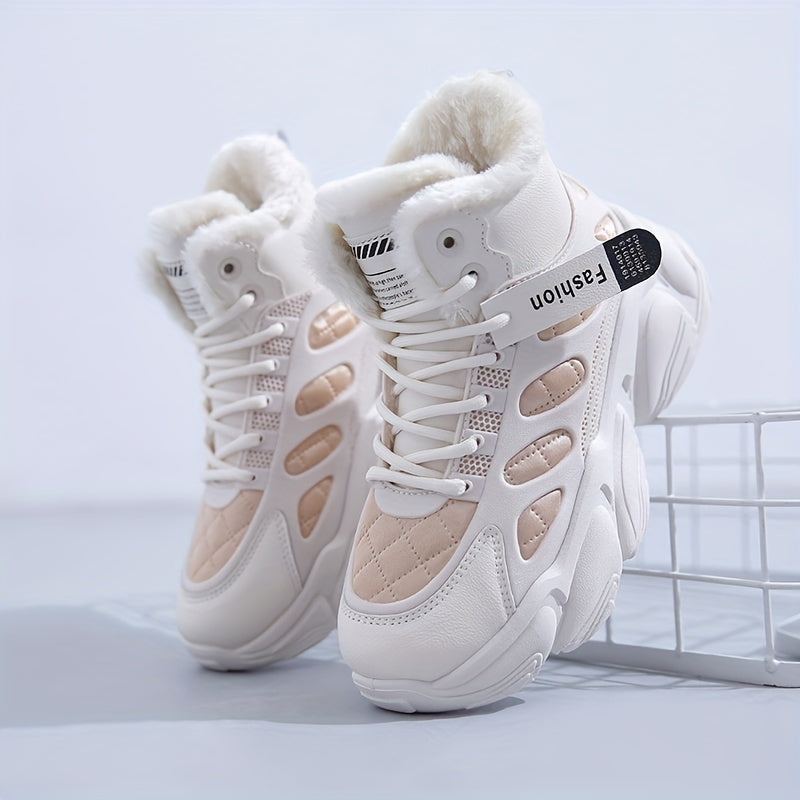 Plush Lined Thermal Non Slip Running Shoes High Top