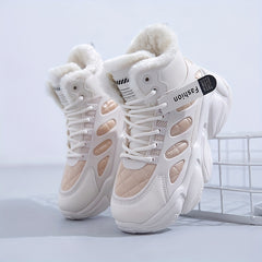 Plush Lined Thermal Non Slip Running Shoes High Top