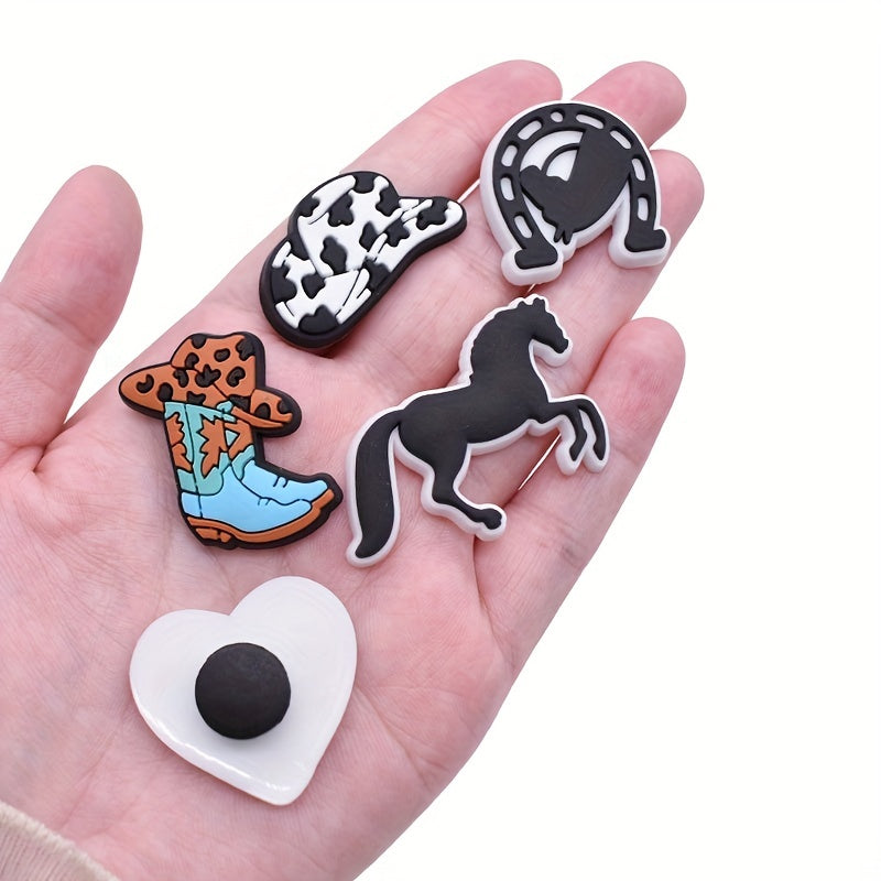 23pcs Cowboy Theme Charms For Clogs Bubble Slides Sandals
