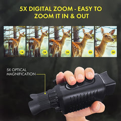 1080p Night Vision Monocular, 7-Speed Infrared, CMOS Star Sensor, Rechargeable