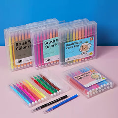 24pcs Soft Tip Watercolor Pens Bright Colors Graffiti Set