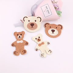 10pcs Colorful Bear Head Embroidery Patch DIY Clothing Accessories